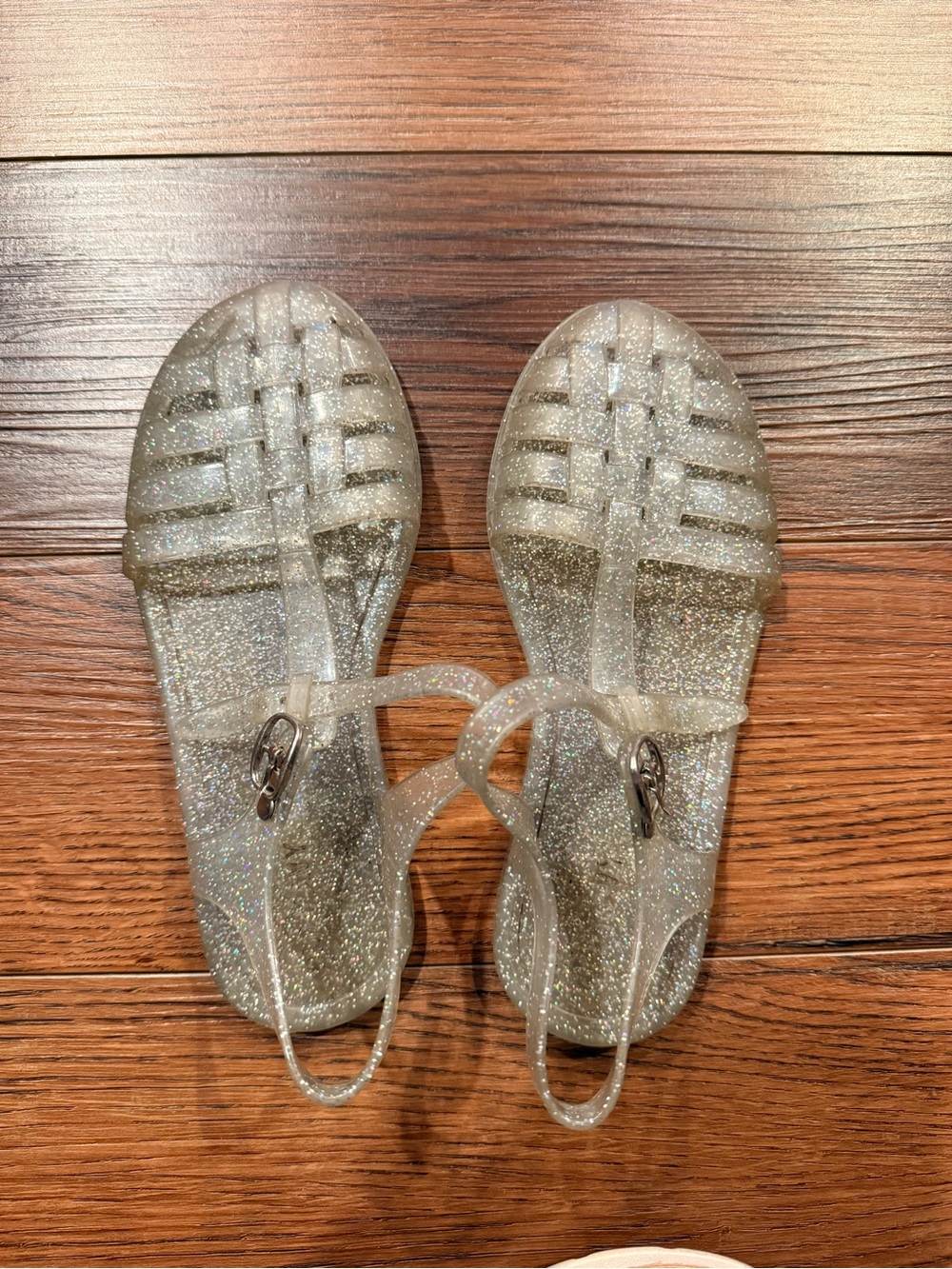 Old Navy Girls' Glitter Jelly Sandals - Silver